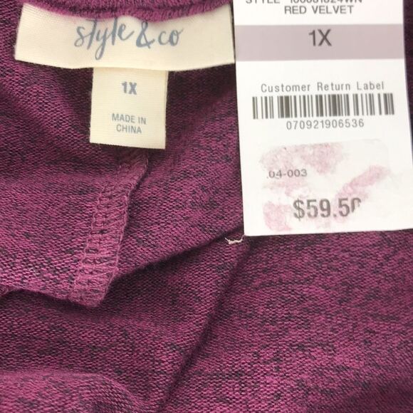 Style & Co Drop-Sleeve Marled Tunic women’s size 1X - Picture 4 of 4